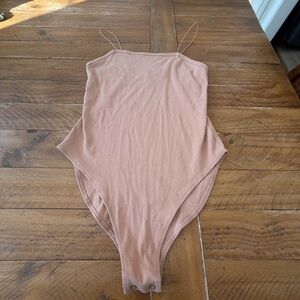 Wild Fable Tan Spaghetti Strap Bodysuit